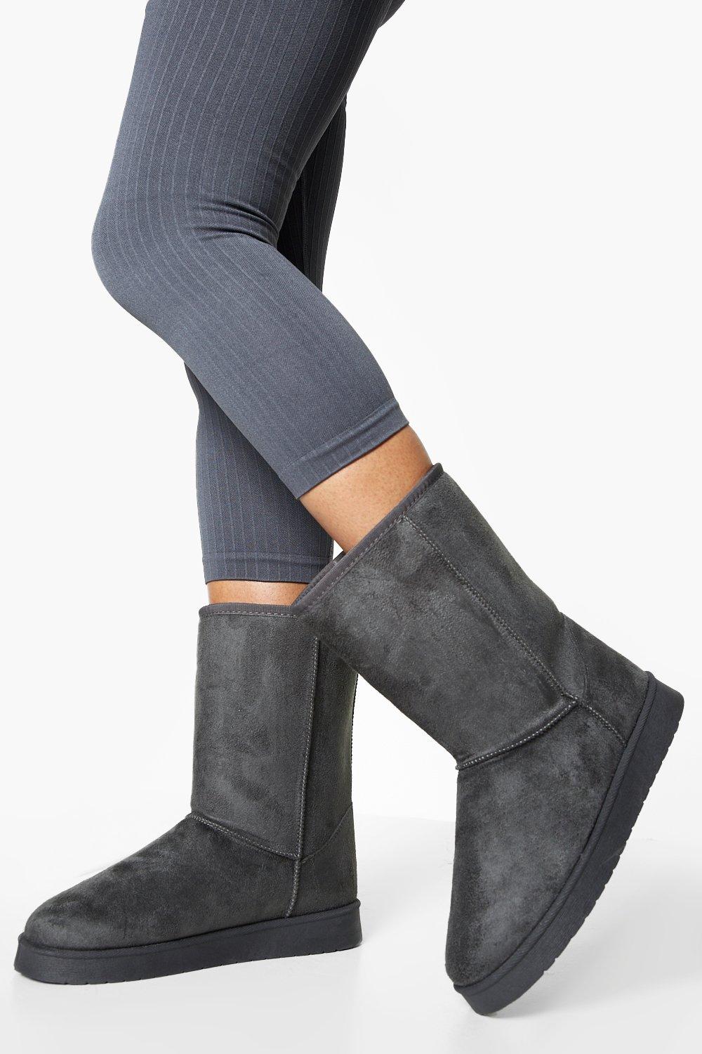 knee high suede boots chunky heel