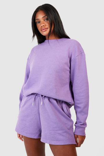 Purple Sweater Short Tracksuit