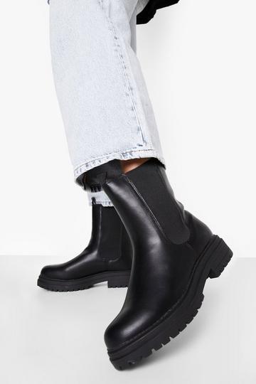 Wide Fit Chunky Chelsea Boots black