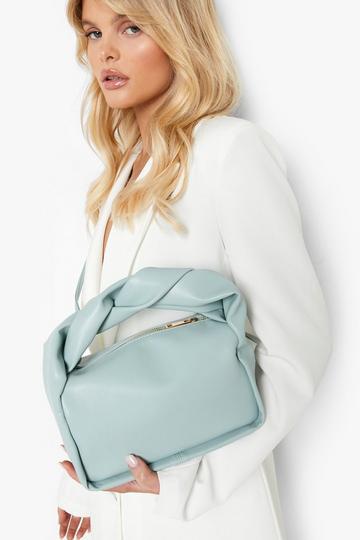 Green Plait Strap Slouchy Shoulder Bag