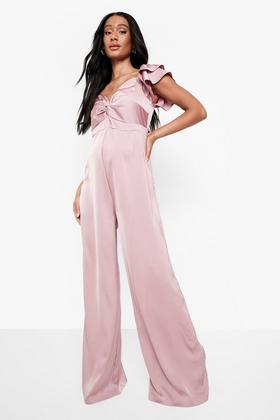 Positive Twist White Sleeveless Twist-Back Wide-Leg Jumpsuit