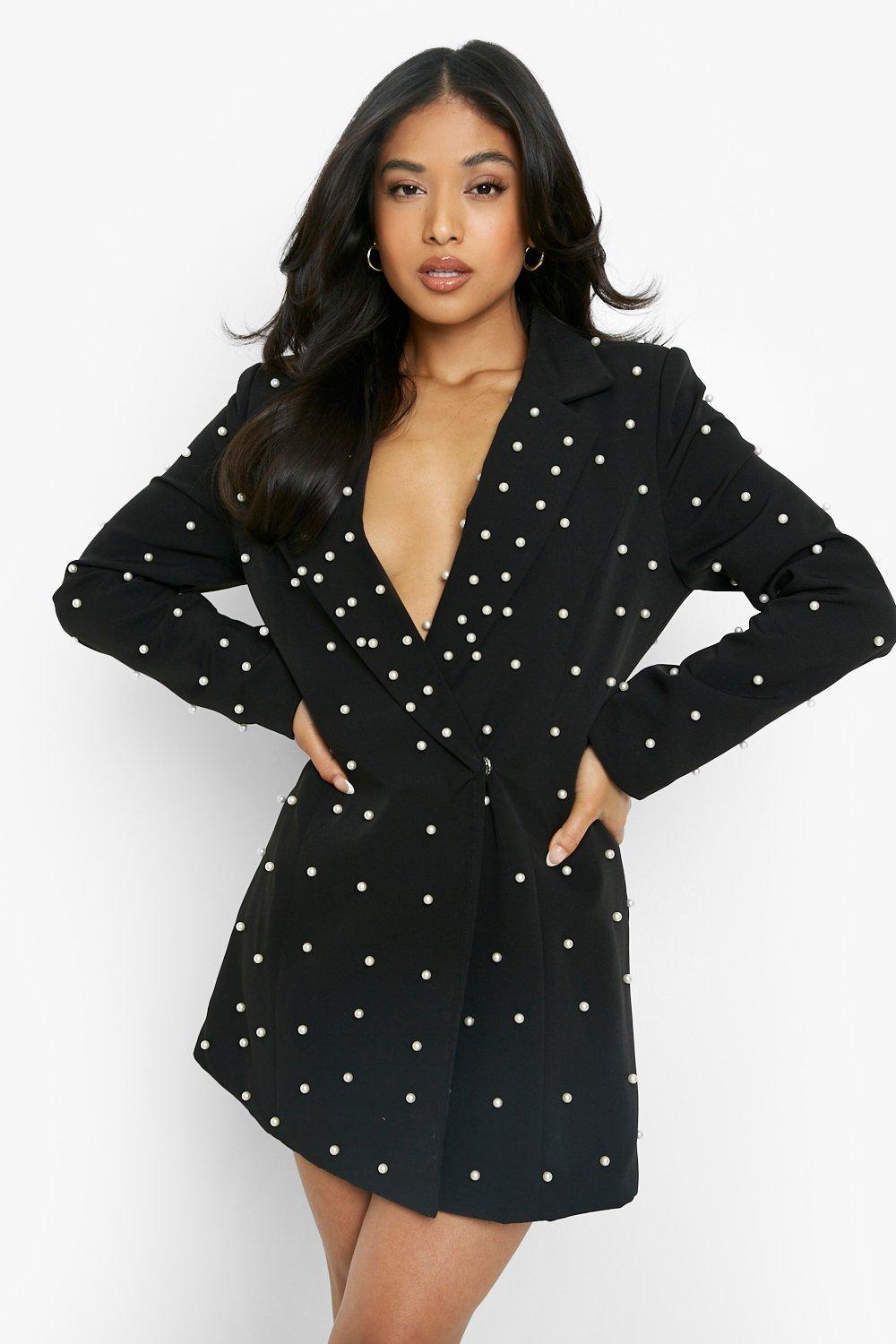 Boohoo pearl hot sale blazer dress