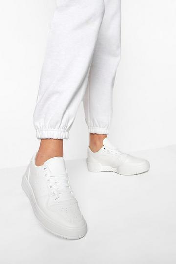 Low Top Lace Up Trainers white