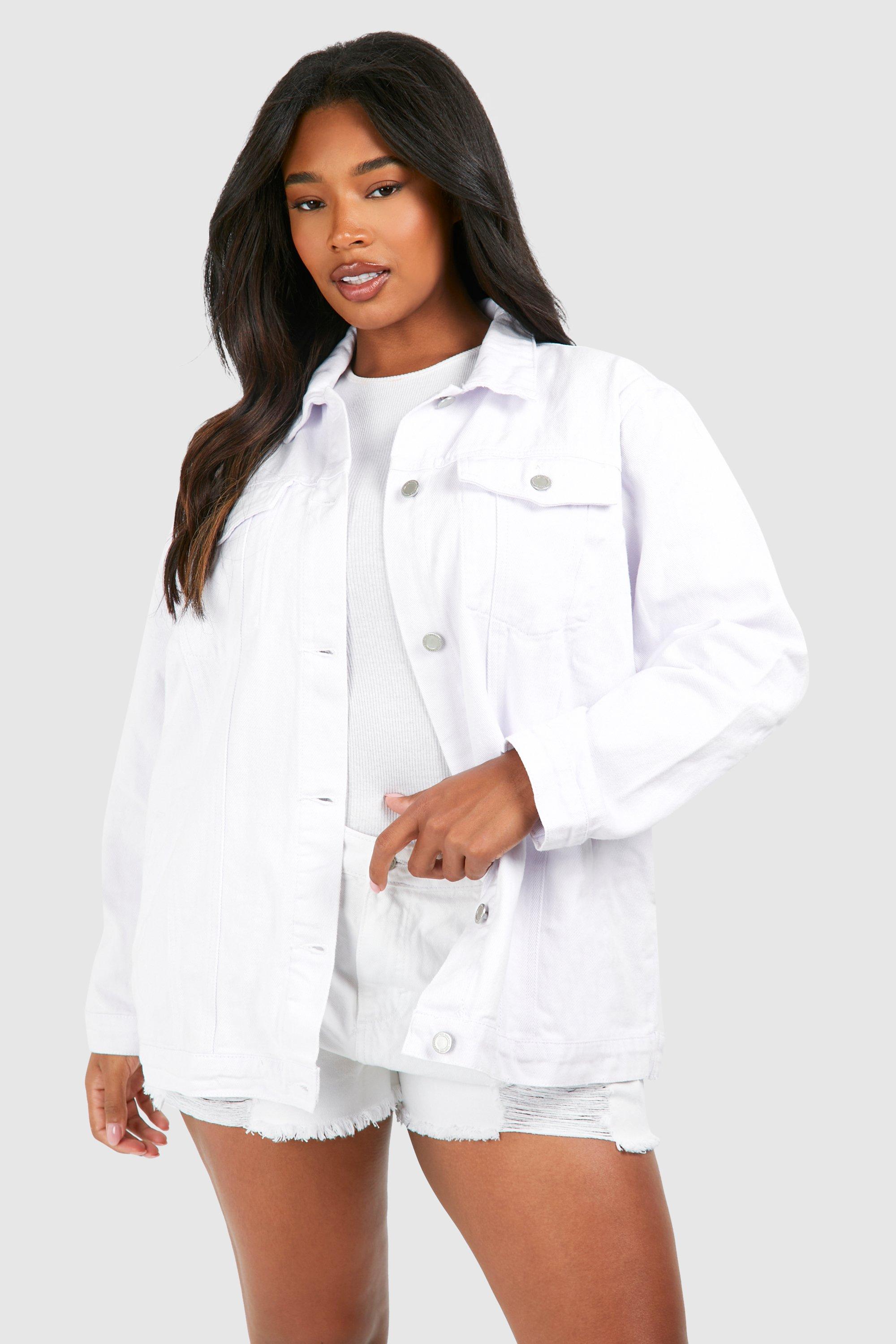 Womens oversized denim outlet jacket uk