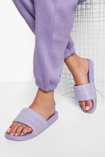 Wide Fit Chunky Quilt Slider lilac
