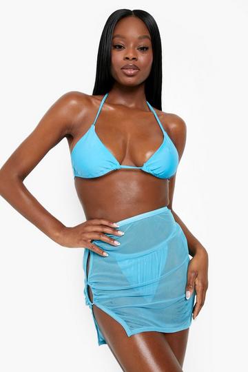 Blue Neon O-ring Mesh Beach Skirt