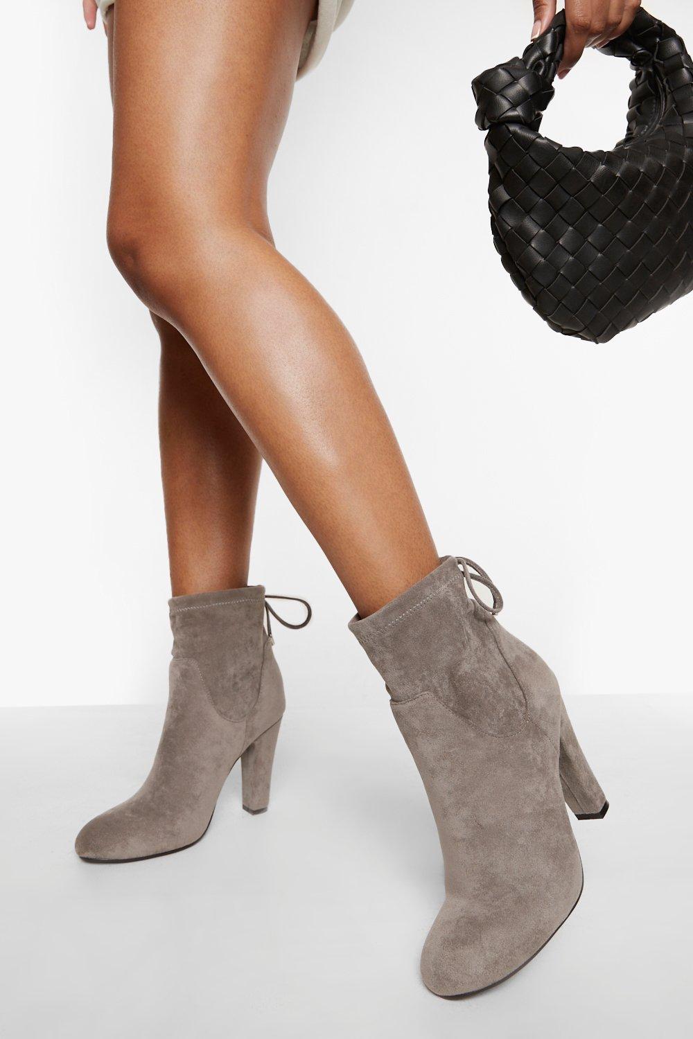 Grey block sale heel booties