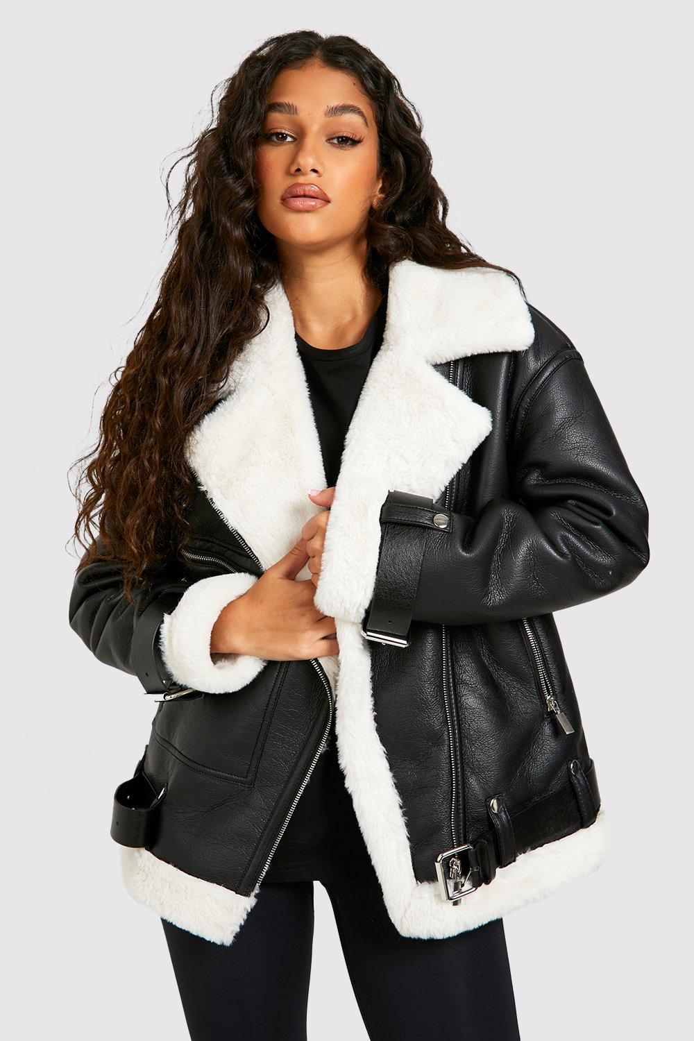 Boohoo shearling jacket sale