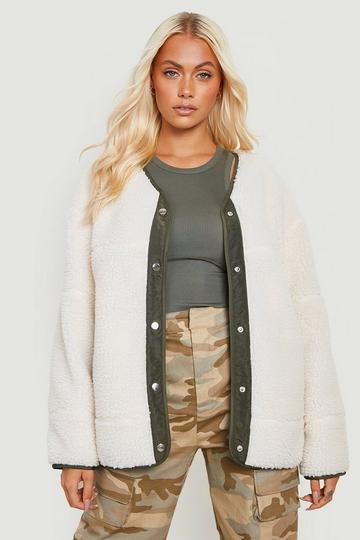 Cream White Teddy Faux Fur Jacket