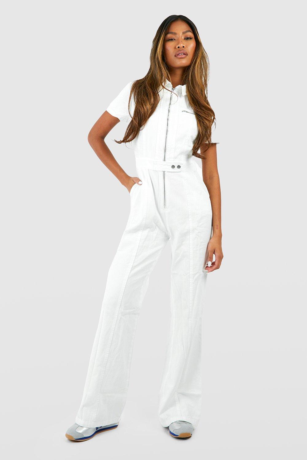 Snapklik.com : White Overalls For Women Baggy Overalls Women Denim Jumpsuit  Jean Romper Overall For Women Denim Outfit Color Brilliant White Size Small  Size 4 Size 6