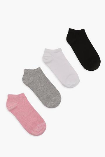 Coloured Trainer Liner Socks 4 Pack multi