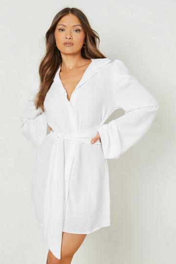 White linen shirt dresses | boohoo UK