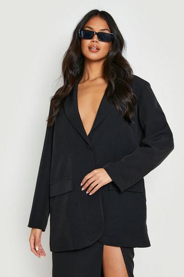 Relaxed Fit Single Breasted Blazer black