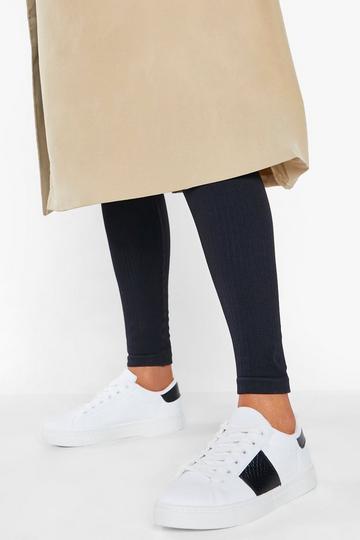 Snake Panel Flat Trainer white
