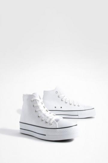 White Chunky Canvas High Top