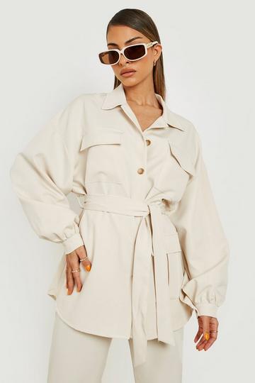 White Utility Pocket Detail Shacket