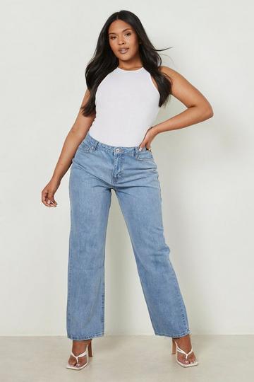 Plus Wide Leg Jean blue