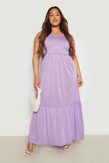 Lilac Purple Plus Tiered Maxi Dress