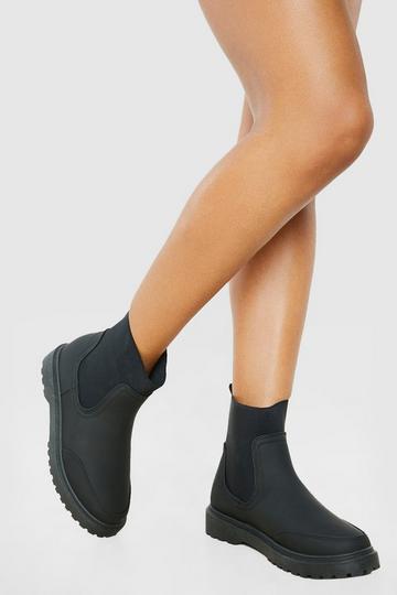 Rubber Chelsea Boots black