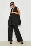 Pintuck Wide Leg Relaxed Fit Tailored Trouser