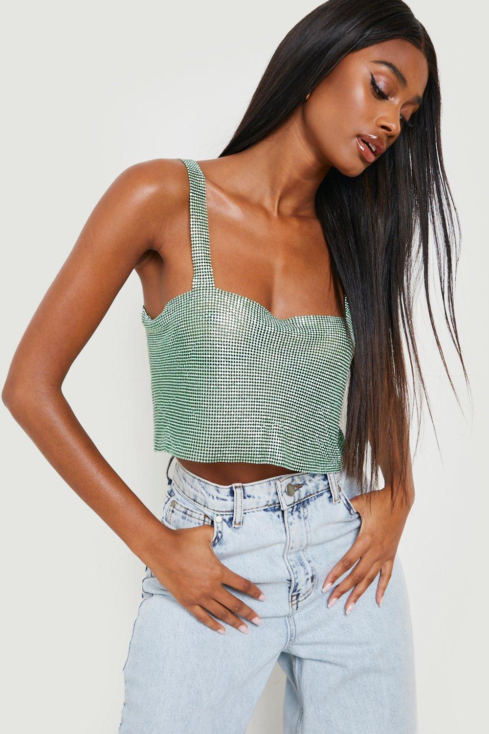 Boohoo deals green tops