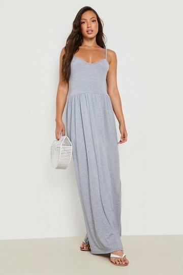 Tall Slit Leg Jersey Knit Maxi Dress grey