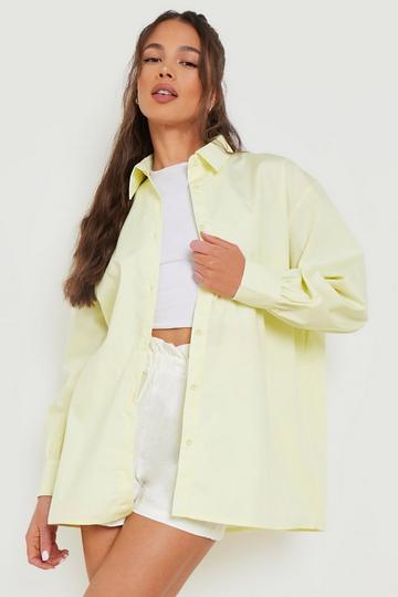 Oversized Cotton Poplin Shirt lemon
