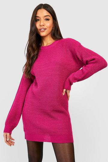 Crew Neck Sweater Dress orchid