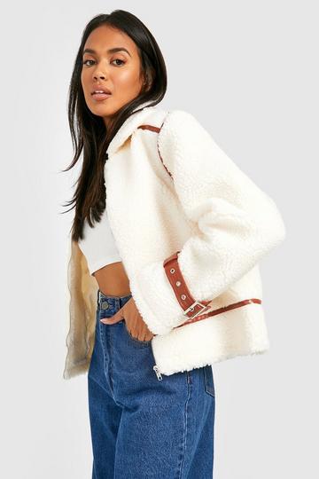 Teddy Pu Trim Aviator cream