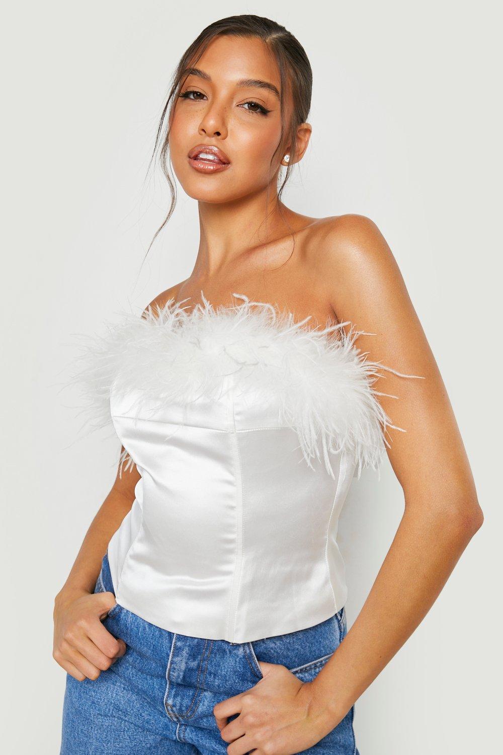 White feather outlet corset