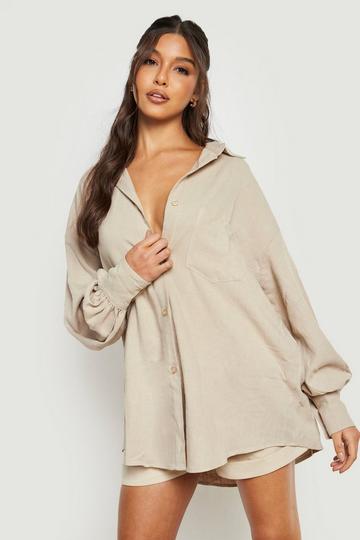 Volume Sleeve Relaxed Fit Shirt sand