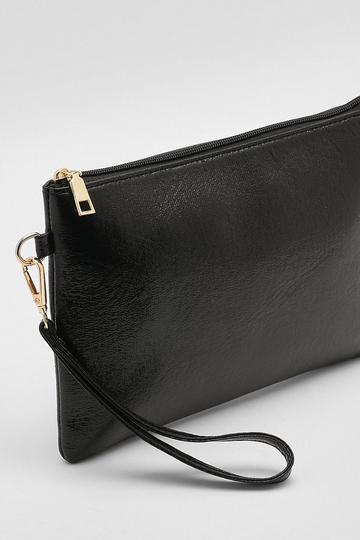 Black Cracked Pu Pouch