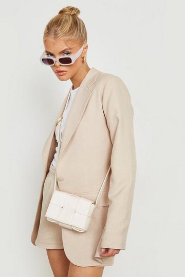 White Woven Cross Body Bag