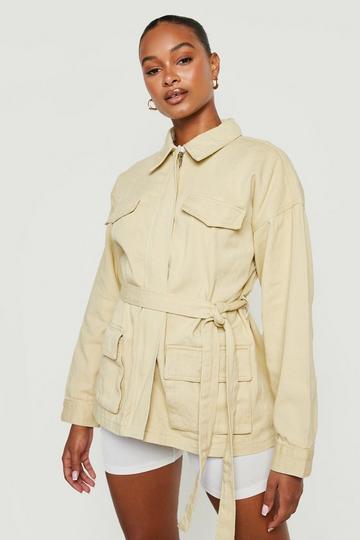 Blue Tall Utility Pocket Detail Denim Jacket