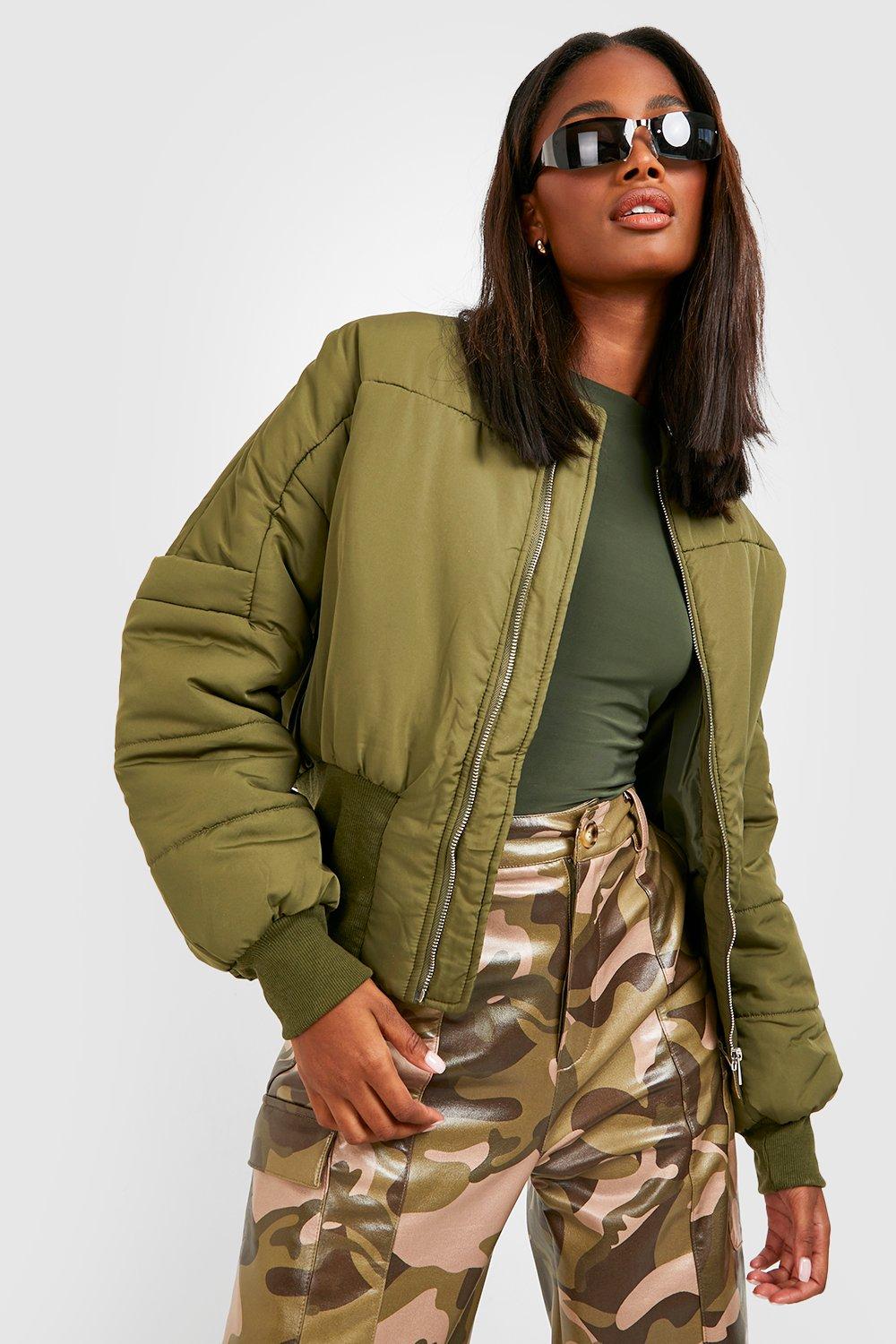 khaki green bomber