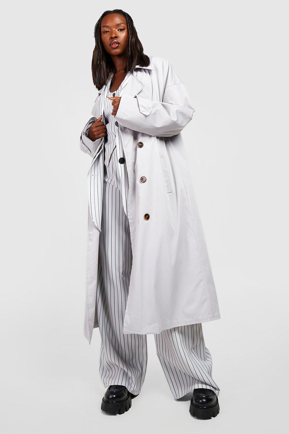 White hotsell coat boohoo