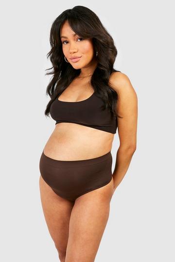 Maternity Seamless Bump Support Thong cocoa