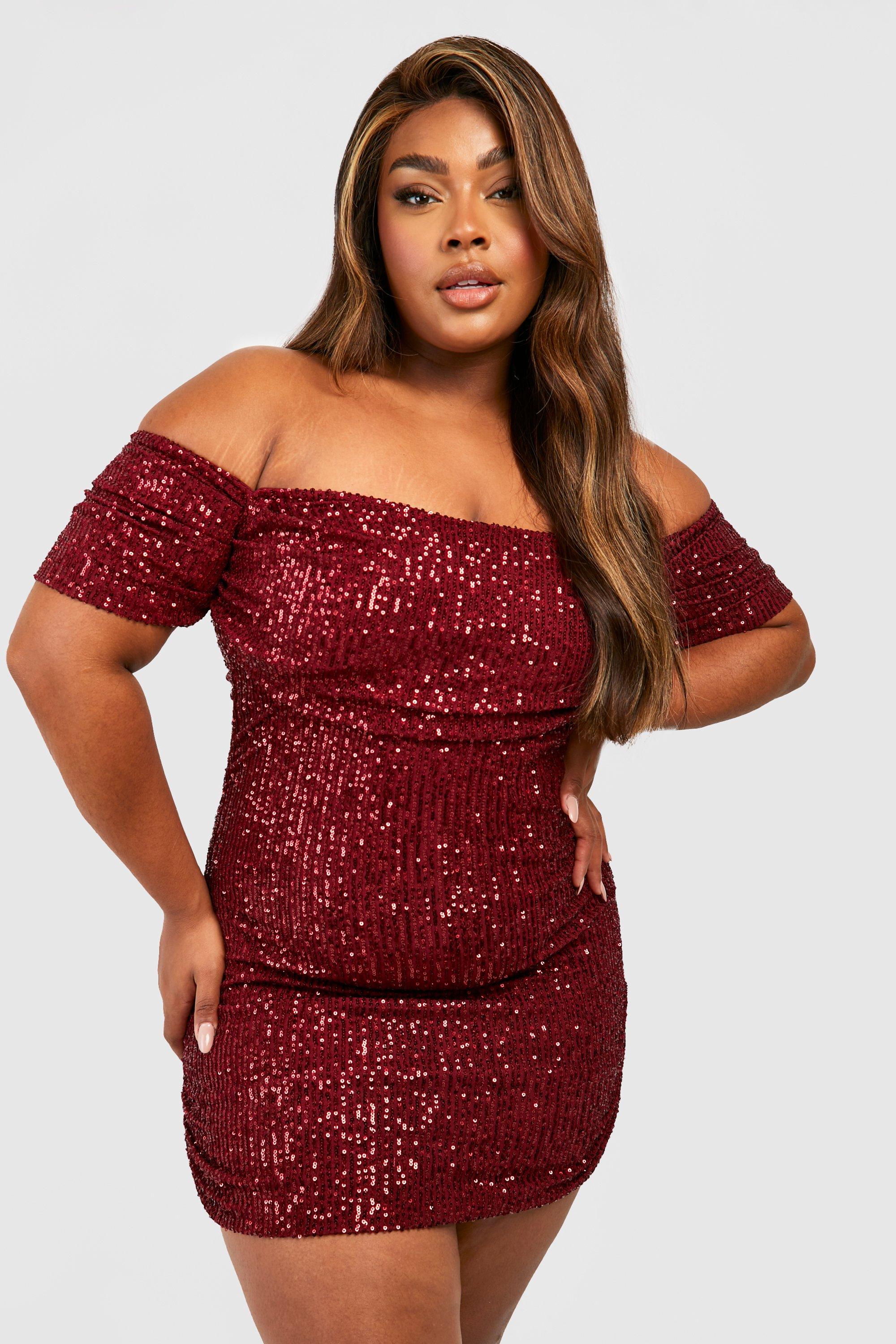 Short red deals glitter dress