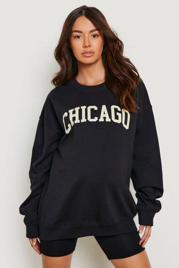 Maternity Chicago Oversized Sweatshirt black