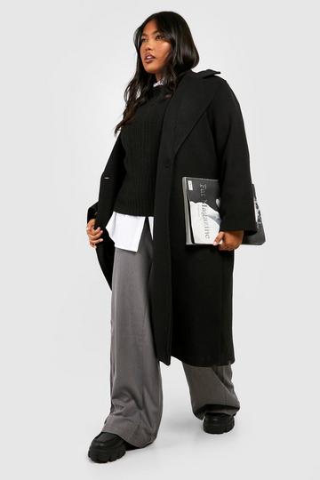 Plus Premium Oversized Wool Look Coat black