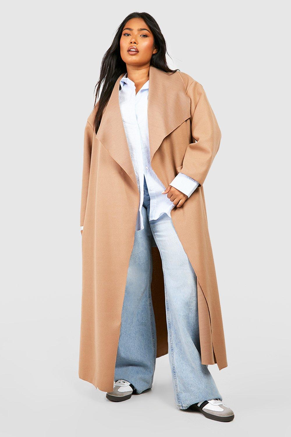 Boohoo on sale tan coat