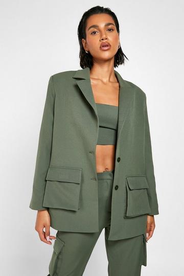 Khaki Blazers | boohoo UK