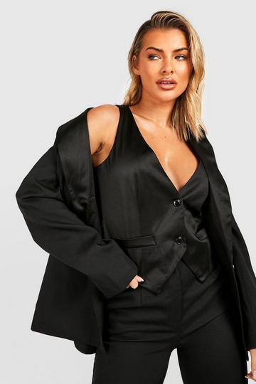 Satin Halterneck Tuxedo Waistcoat black
