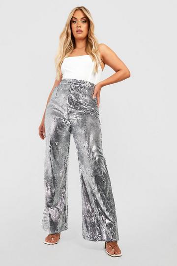 Silver Sequin Sparkly Disco Pants for Women and Men. Silver Sequin Leggings  Perfect for Festival Outfits and Party Wear.. 