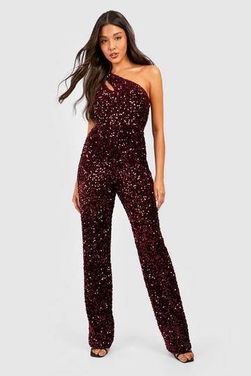 Red sequin jumpsuits