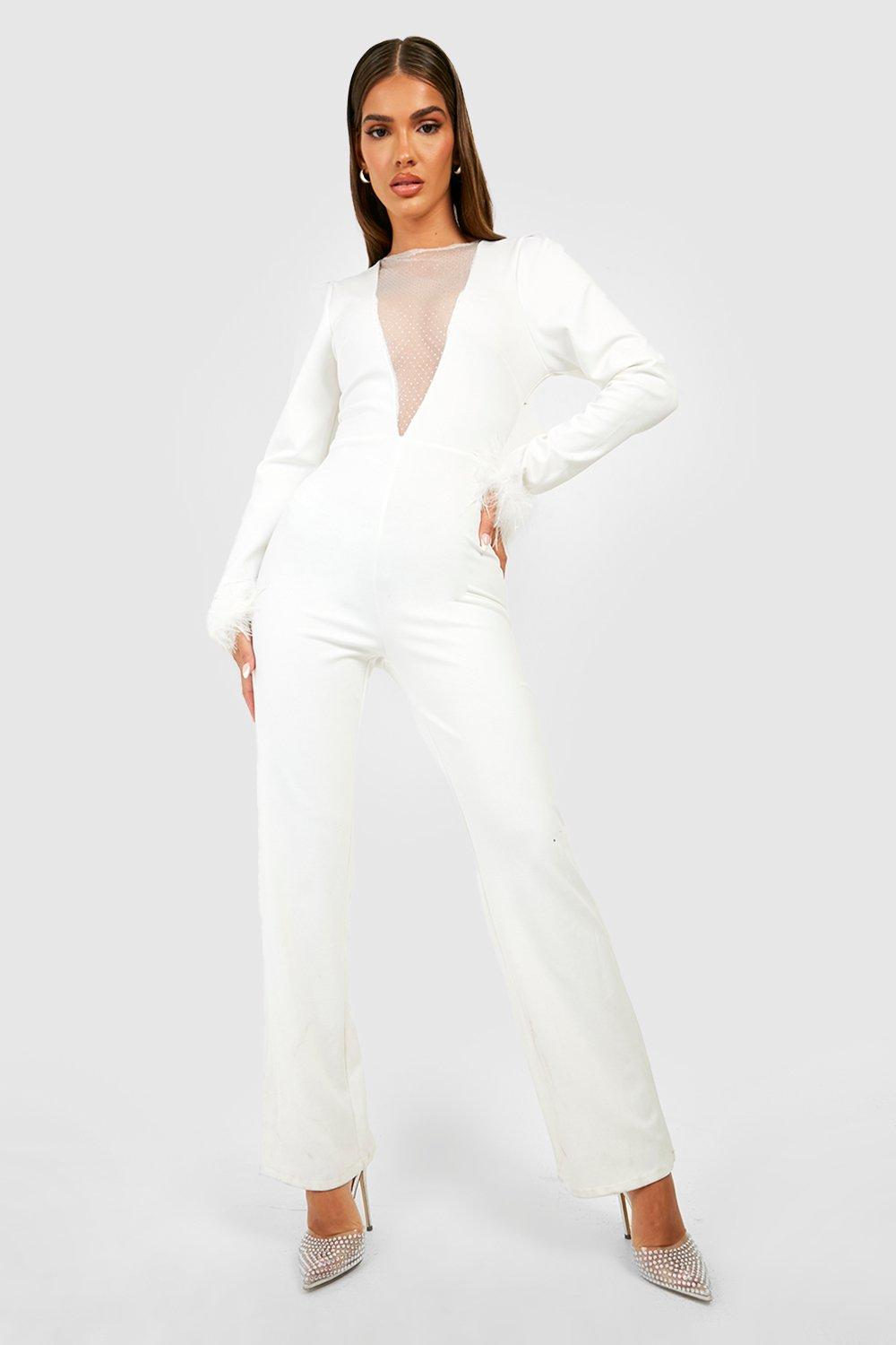 Ivory jumpsuit best sale long sleeve