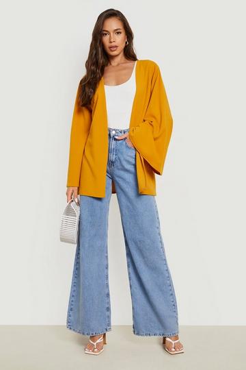 Yellow Wide Sleeve Kimono