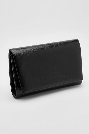 Black Large Structured Clutch