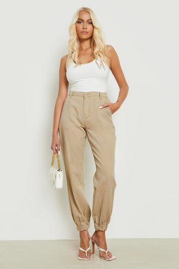 Stone Beige High Waisted Relax Fit Gap Pants