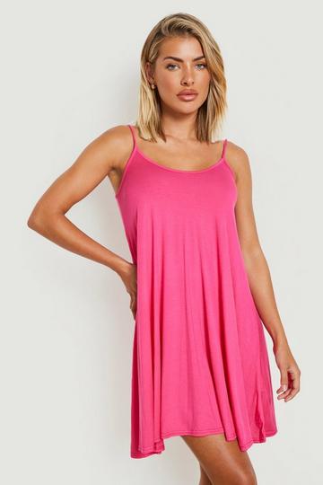 Pink Basic Swing Dress